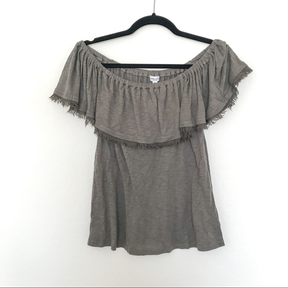 Splendid Convertible Off-the-Shoulder Top - Green - Medium
